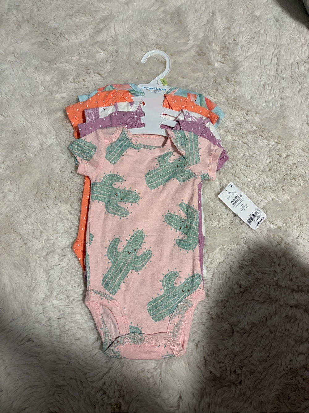 Carter's Pink Cactus Print Baby Bodysuit Set